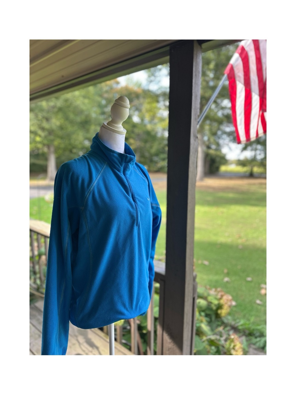Columbia Teal Blue Half-Zip Performance Pullover Size Medium - Picture 2 of 10